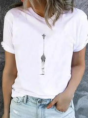 Trendy Graphic Print T-Shirt – Casual Short Sleeve Women’s Tee