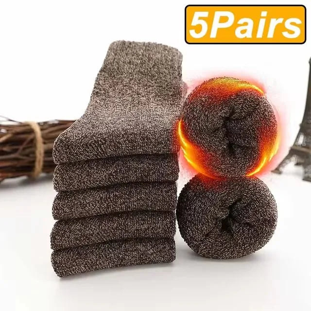 Thick Terry Winter Socks, 5 Pairs