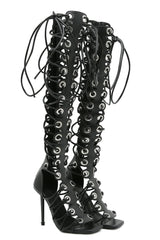 GlamourStride Knee-High Gladiator Heels
