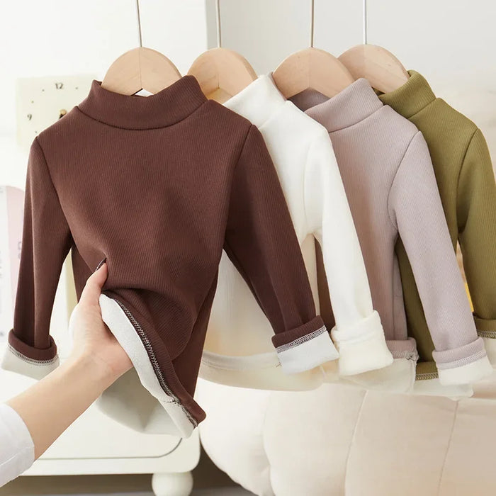 Kids' Fleece Lined Mock Neck Top, alternative view