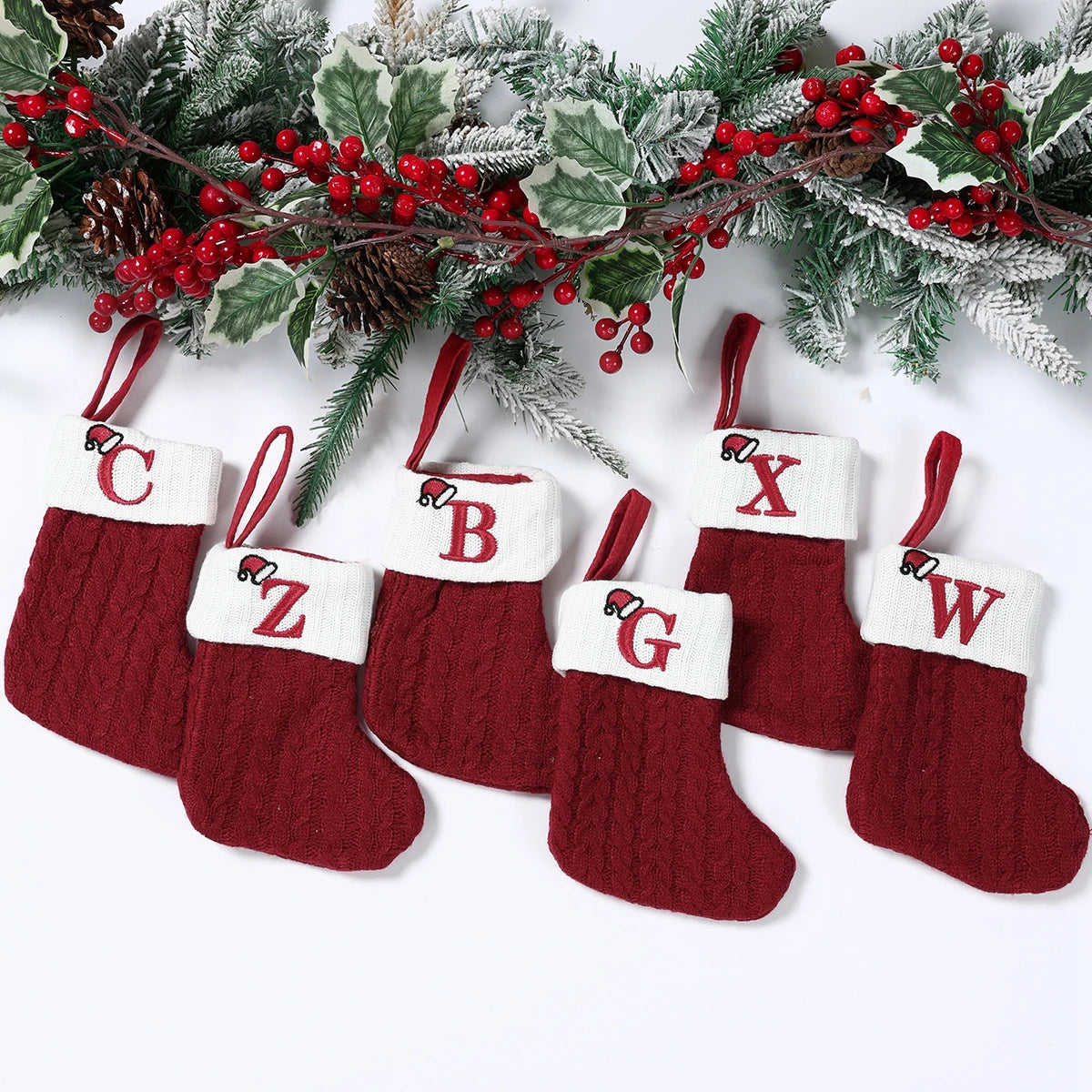 Mini Knitted Letter Stocking Decoration