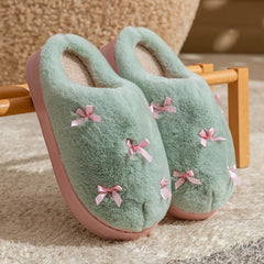 Women's Fluffy Bow Slippers