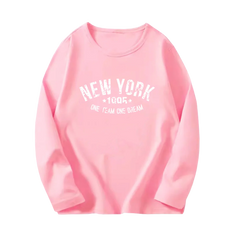 Girls' Paris Eiffel Tower Long-Sleeve Cotton T-Shirt