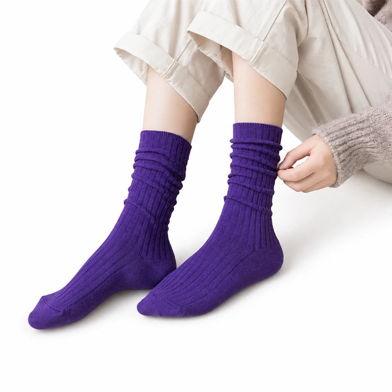 Women's Ribbed Crew Socks