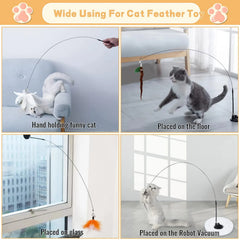 Feather Cat Wand with Suction Base