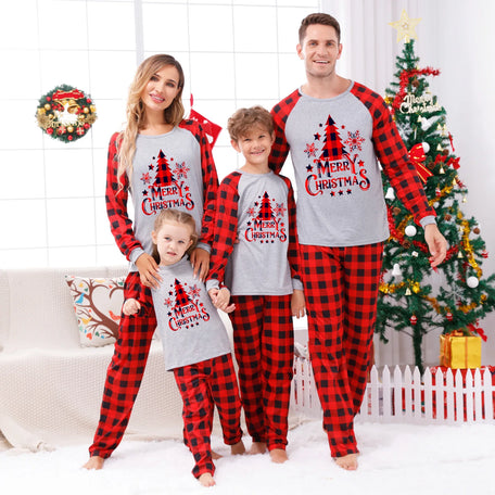 Festive Plaid Family Christmas Pyjama Set