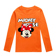 Girls' Minnie Long-Sleeve Cartoon T-Shirt – Fun & Casual