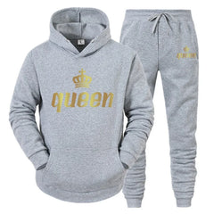 King & Queen Couple Tracksuit – Matching Hoodie & Joggers Set