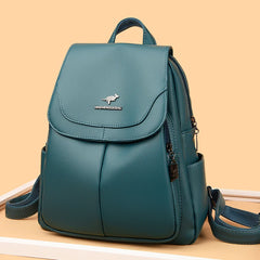 Women's Large Capacity Genuine Leather Backpack – Vintage Travel & School Bag