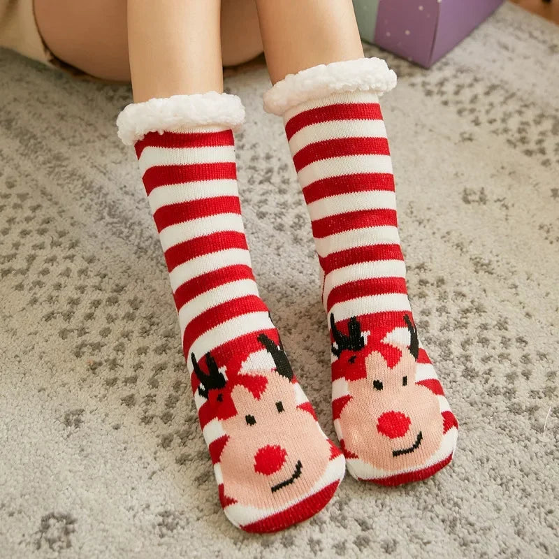 Women's Christmas Fluffy Slipper Socks