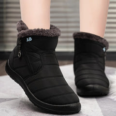 Women's Fur Lined Flat Waterproof Snow Boots