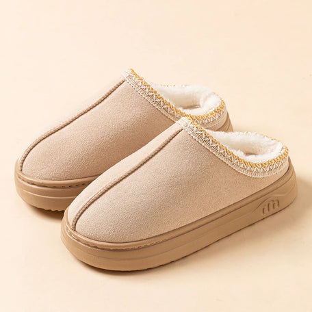 Women's Fluffy Faux Fur Slippers, Non-Slip Sole