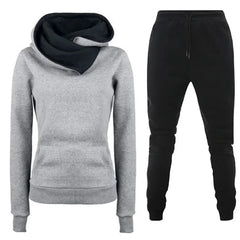 Women's Fleece-Lined Tracksuit – Hooded Sweatshirt & Joggers Set