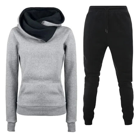 Women's Fleece-Lined Tracksuit – Hooded Sweatshirt & Joggers Set