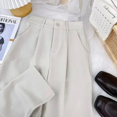 Women's High-Waisted Harem Trousers – Smart Casual Office Suit Pants