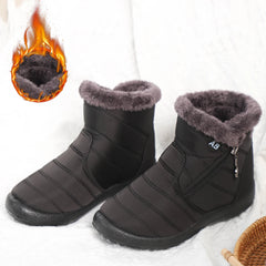 Women's Fur Lined Flat Waterproof Snow Boots
