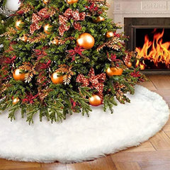 White Faux Fur Christmas Tree Skirt, 78, 90 or 122cm