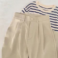 Women's High-Waisted Straight-Leg Trousers – Elegant Office & Casual Suit Pants