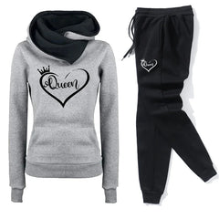 Women's Casual Tracksuit – Hooded Pullover & Sweatpants Set