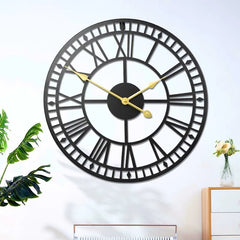 Modern 3D Metal Wall Clock – Silent Nordic Roman Numeral Clock for Home & Office