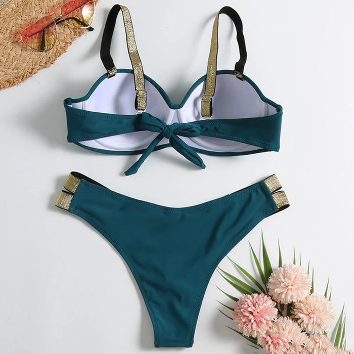 Women's Push-Up Brazilian Bikini Set, Sexy Beach Swimwear, image 2