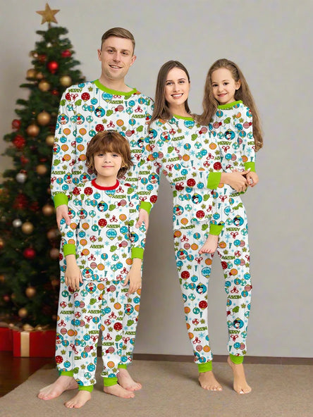 Festive Elk Family Pyjama Set - Red & Green Plaid