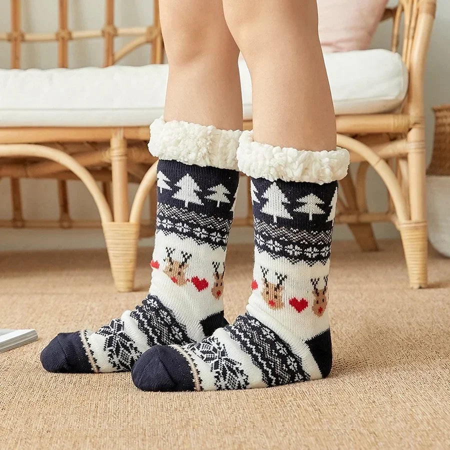 Women's Christmas Fluffy Slipper Socks