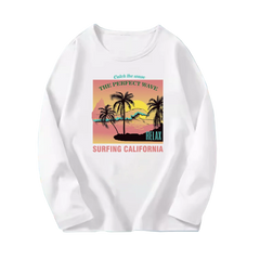 Girls' Paris Eiffel Tower Long-Sleeve Cotton T-Shirt