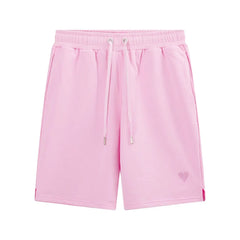 Men’s Designer Heart-Print Jogger Shorts – Hip Hop Casual Streetwear