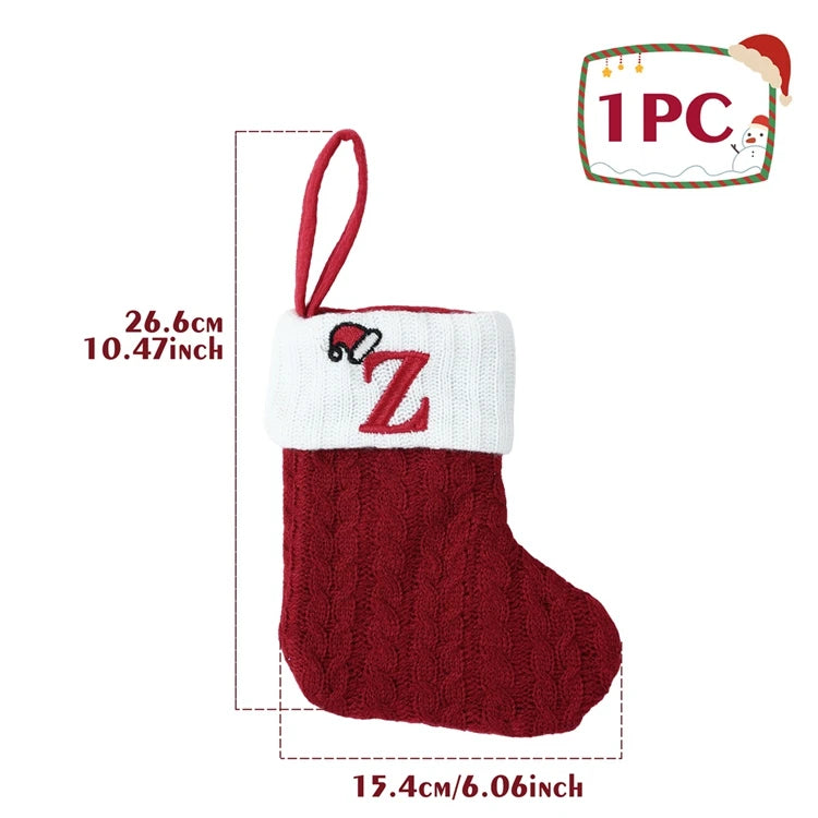 Mini Knitted Letter Stocking Decoration