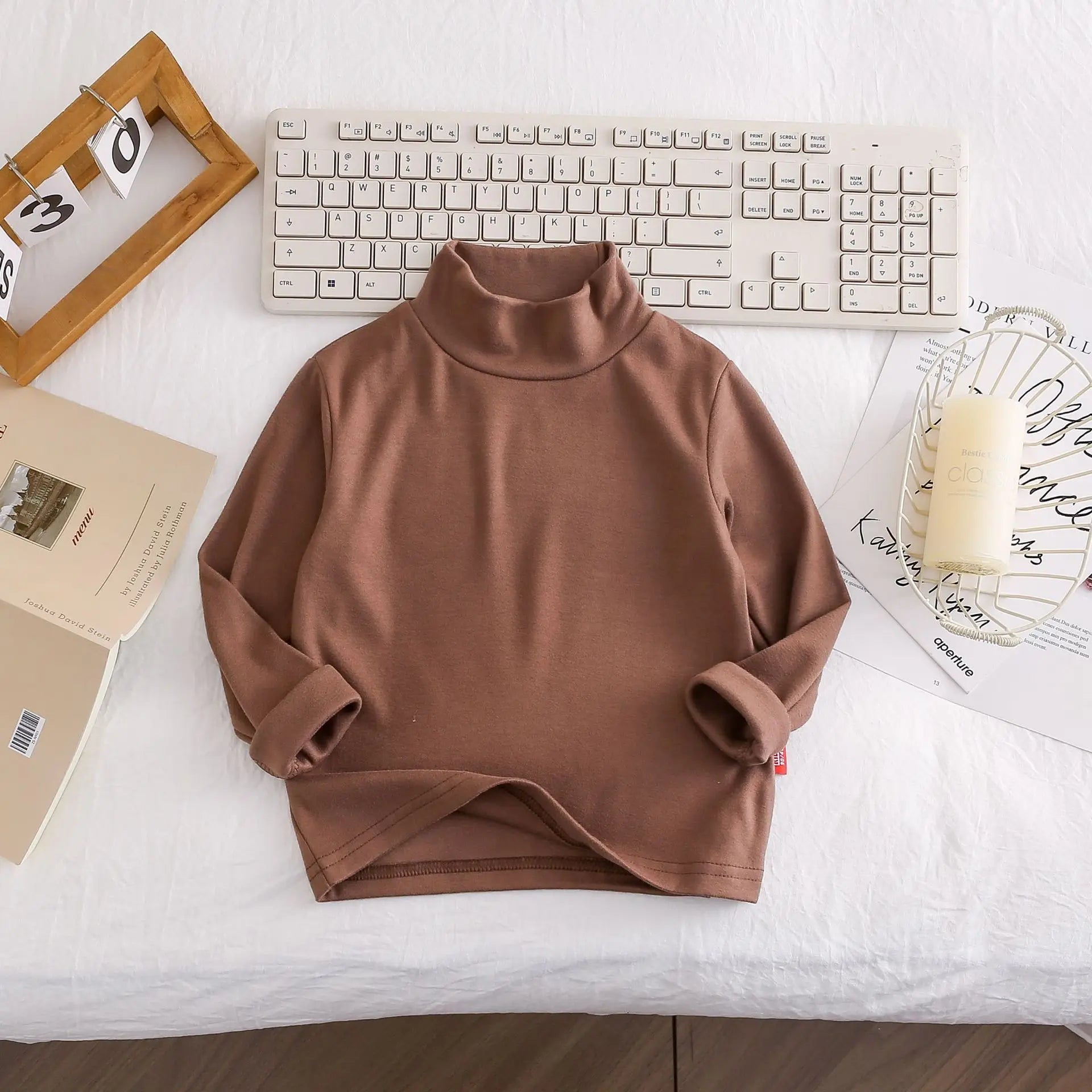 Kids' Soft Mock Neck Long Sleeve Top