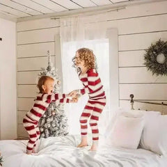 Striped Family Christmas Pyjamas Set - Festive and Cosy