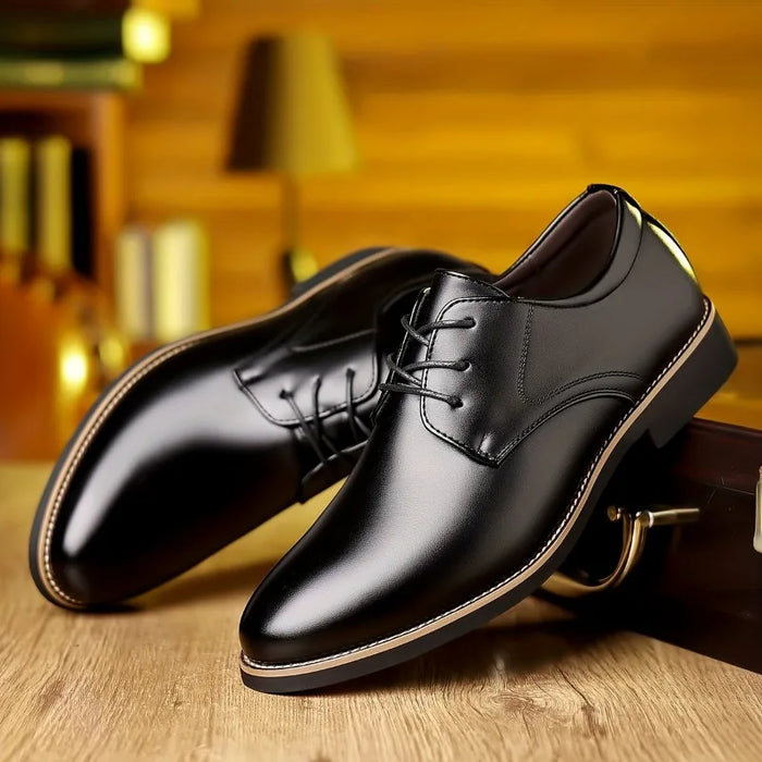 Elegant Leather Derby Shoes, image 2