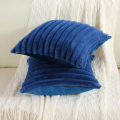 Faux Fur Striped Cushion Cover, 45 x 45 cm