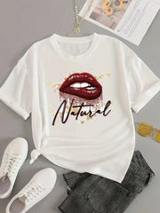 Love Letter Print Graphic T-Shirt – Casual Short Sleeve Women’s Tee