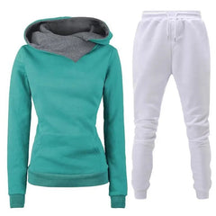 Women's Fleece-Lined Tracksuit – Hooded Sweatshirt & Joggers Set