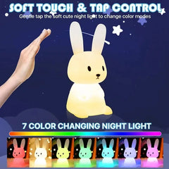 Touch Sensor Rabbit LED Night Light for Kids