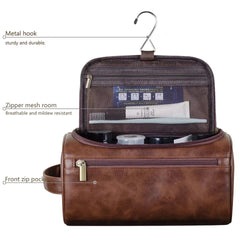 Hanging Toiletry Bag, Faux Leather or Canvas