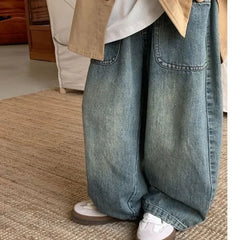 Kids' Wide Leg Jeans with Big Pockets