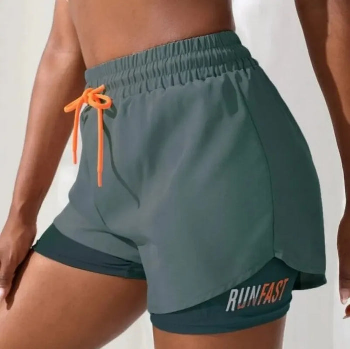 FlexiFit Dual-Layer Yoga Shorts