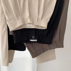 Women's High-Waisted Straight-Leg Trousers – Elegant Office & Casual Suit Pants