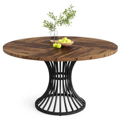 Tribesigns Round Dining Table – 47" Farmhouse Kitchen & Dining Table for 4-6 People