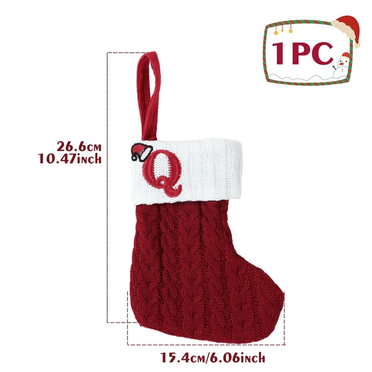 Mini Knitted Letter Stocking Decoration