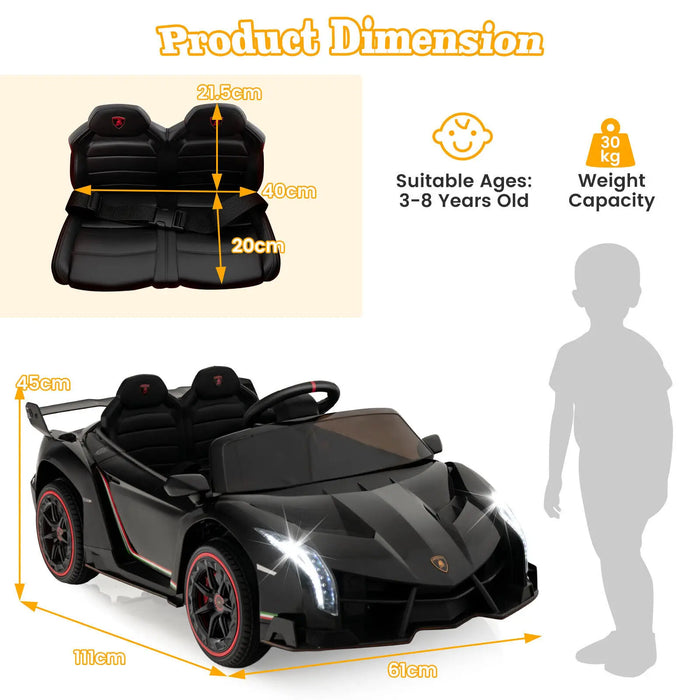 Kids' Electric Ride-On Car 12V, Ages 3-8, Seat Belt & LED Lights, image 2