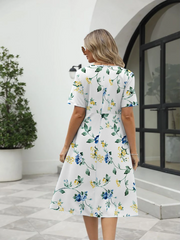 Elegance in Bloom: Printed Midi Dress