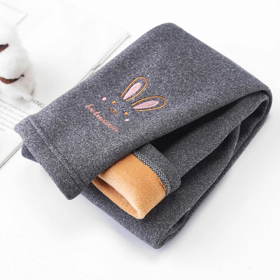 Girls' Fleece Lined Bunny Leggings