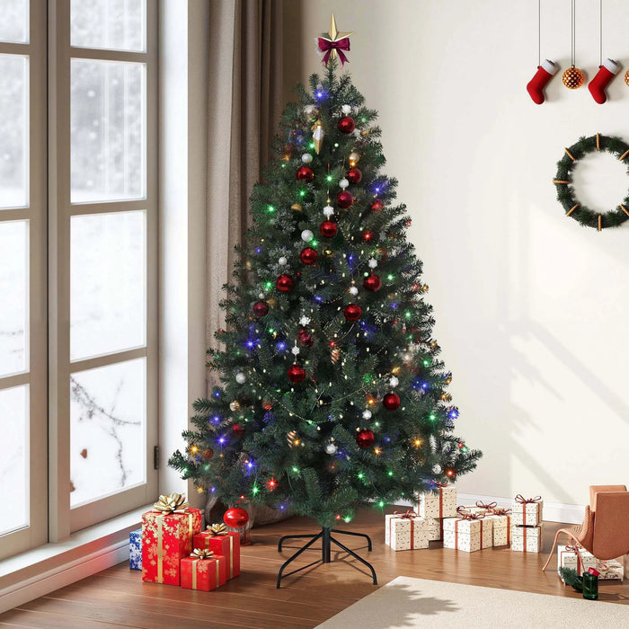 Radiant Glow Pre-Lit Christmas Tree - 6ft tall and 880 Branch Tips with 250 Warm Lights, green