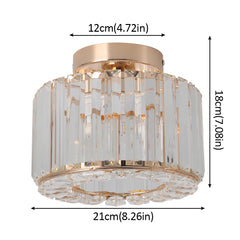 Minimalist Square Crystal LED Ceiling Light – Modern Flush Mount Chandelier
