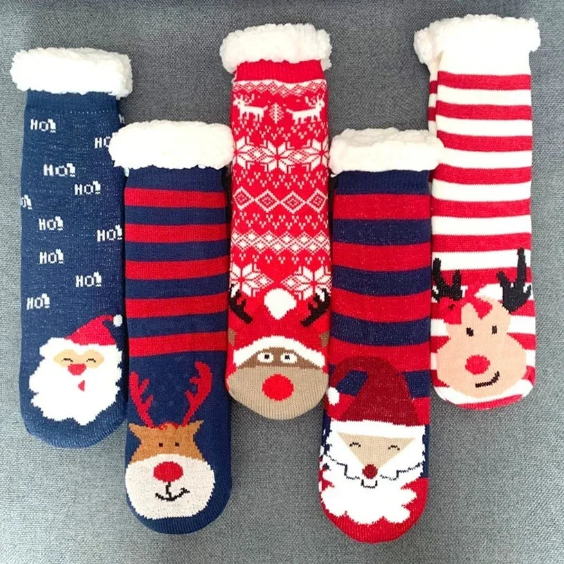 Women's Christmas Fluffy Slipper Socks