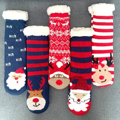 Women's Christmas Fluffy Slipper Socks